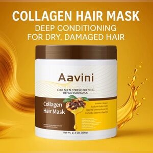 Aavini Hair Mask 17.6 oz– Collagen Repair for Dry, Damaged, Thinning & Weak Hair
